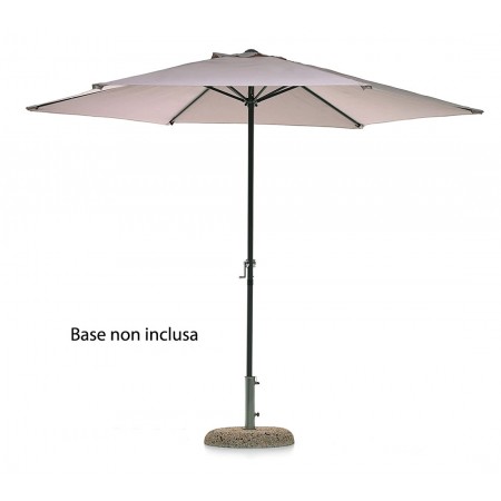 Ombrellone Rotondo diametro 3 metri Telo Grigio da Giardino Terrazzo | BricoShop24
