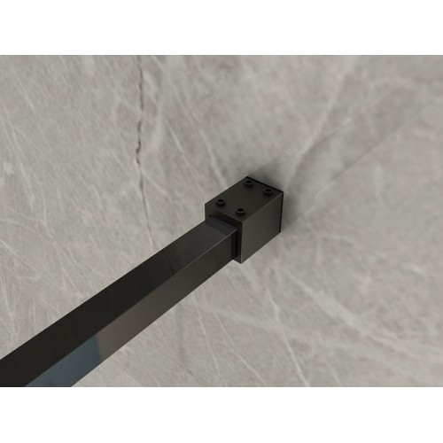 Parete Doccia Walk In Fissa 120 140 Box 8mm Profili Neri | BricoShop24