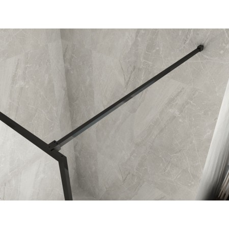 Parete Doccia Walk In Fissa 120 140 Box 8mm Profili Neri | BricoShop24