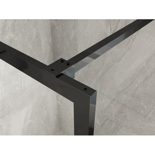 Parete Doccia Walk In Fissa 120 140 Box 8mm Profili Neri | BricoShop24