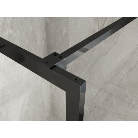 Parete Doccia Walk In Fissa 120 140 Box 8mm Profili Neri | BricoShop24