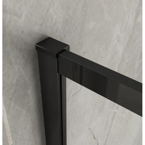Parete Doccia Walk In Fissa 120 140 Box 8mm Profili Neri | BricoShop24