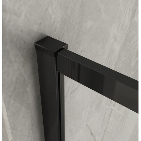 Parete Doccia Walk In Fissa 120 140 Box 8mm Profili Neri | BricoShop24