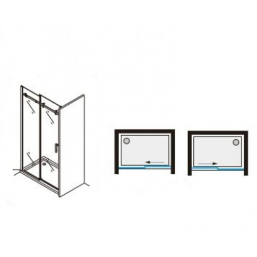 Box Doccia 120 cm 8 mm Nicchia Porta Scorrevole Cristallo | BricoShop24