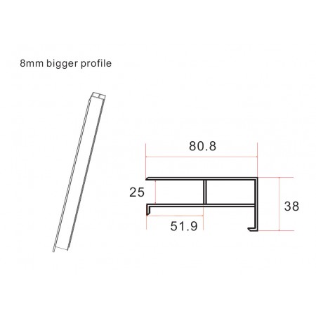 Profilo di Compensazione Estensione Box Doccia 195 cm Cristallo 8 mm