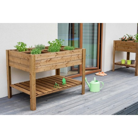 Fioriera 120x80 Orto Rialzato Urbano da Balcone Giardino Pensile Vaso in Legno | BricoShop24
