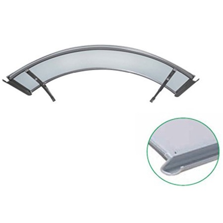Pensilina Tettoia 160x120 in Policarbonato ad Arco di Alluminio per Copri Porta