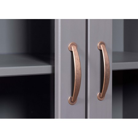 Vetrina Credenza Grigia Alta Mobile 2 Ante con Cassetti da Cucina | BricoShop24