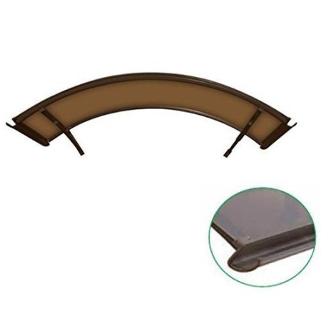 Pensilina Alluminio 160x120 Arco Tettoia Tonda Fume Satinato con Sgocciolatoio