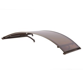 Pensilina Alluminio 160x120 Arco Tettoia Tonda Fume Satinato con Sgocciolatoio