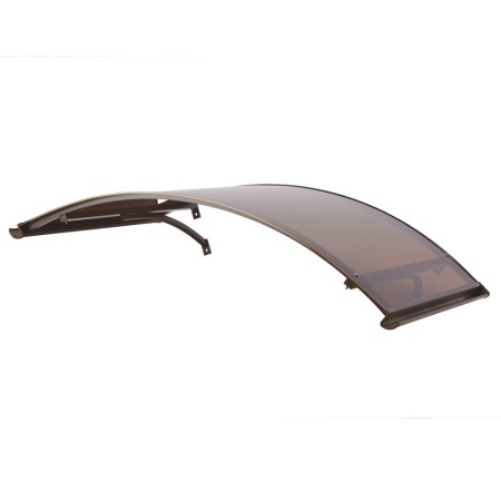 Pensilina Alluminio 160x120 Arco Tettoia Tonda Fume Satinato con Sgocciolatoio