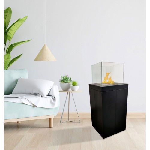 Camino a Bioetanolo Nero da Terra Pavimento Uso Interno Esterno con Vetri | Bricoshop24