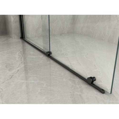 Parete Doccia Walk In Scorrevole 100 120 140 160 180 Box 8mm Profili Neri