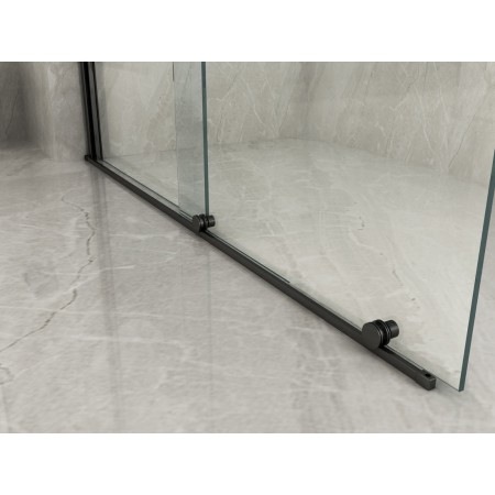 Parete Doccia Walk In Scorrevole 100 120 140 160 180 Box 8mm Profili Neri