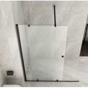 Parete Doccia Walk In Scorrevole 100 120 140 160 180 Box 8mm Profili Neri 2