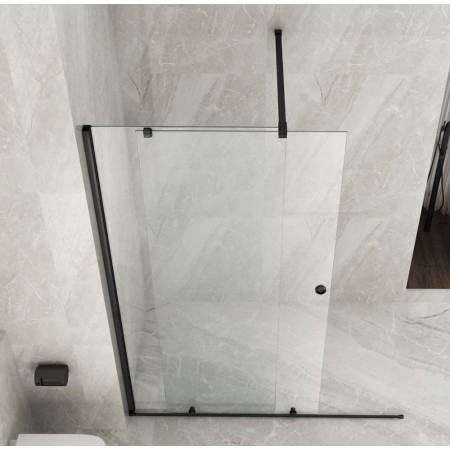 Parete Doccia Walk In Scorrevole 100 120 140 160 180 Box 8mm Profili Neri