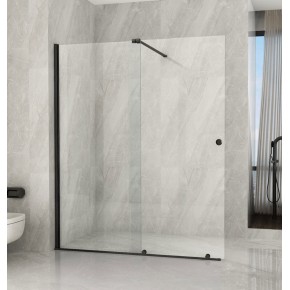 Parete Doccia Walk In Scorrevole 100 120 140 160 180 Box 8mm Profili Neri