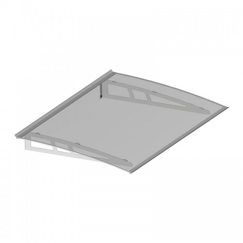 Tettoia Alluminio Pensilina 140x100 Policarbonato Trasparente Copertura Portone