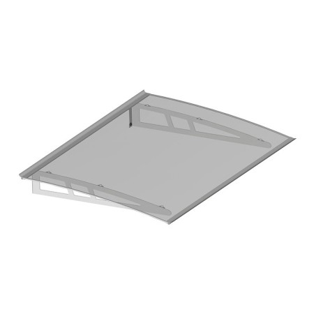 Tettoia Alluminio Pensilina 140x100 Policarbonato Trasparente Copertura Portone