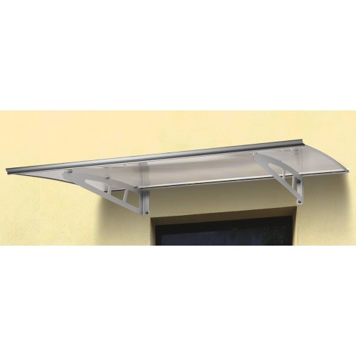 Tettoia Alluminio Pensilina 140x100 Policarbonato Trasparente Copertura Portone