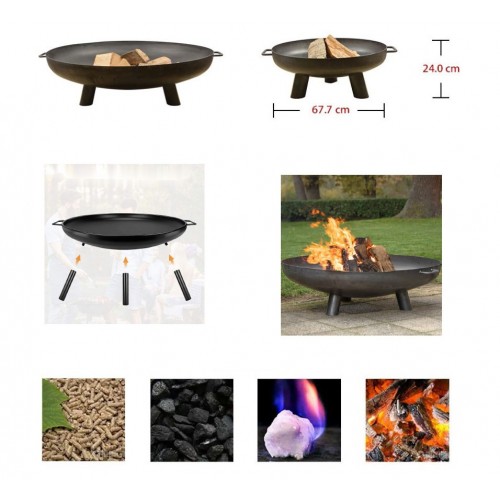 Braciere Portatile Barbecue da Esterno Giardino per Legna | BricoShop24