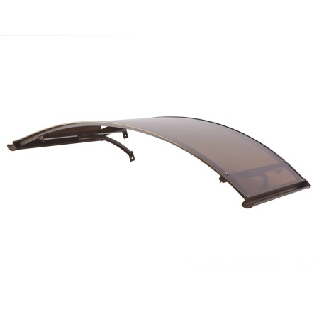 Tettoia Tonda 140x90 Bronzo Alluminio Pensilina Arco Fume Satinato Sgocciolatoio