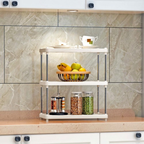 Kit Scaffali 3 Ripiani Portaoggetti Scaffalatura Cucina | BricoShop24