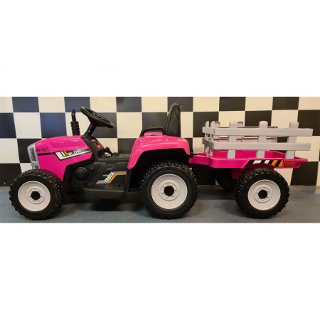 Trattore Macchina Elettrica per Bambina a Batteria 12V Telecomandata | BricoShop24
