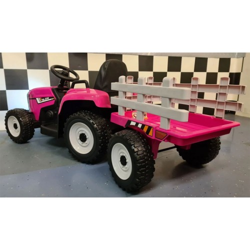 Trattore Macchina Elettrica per Bambina a Batteria 12V Telecomandata | BricoShop24