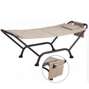 Lettino Amaca Struttura Acciaio Telo Max 120 kg Giardino Cuscino + Sacca Oggetti 2