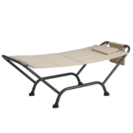 Lettino Amaca Struttura Acciaio Telo Max 120 kg Giardino Cuscino + Sacca Oggetti