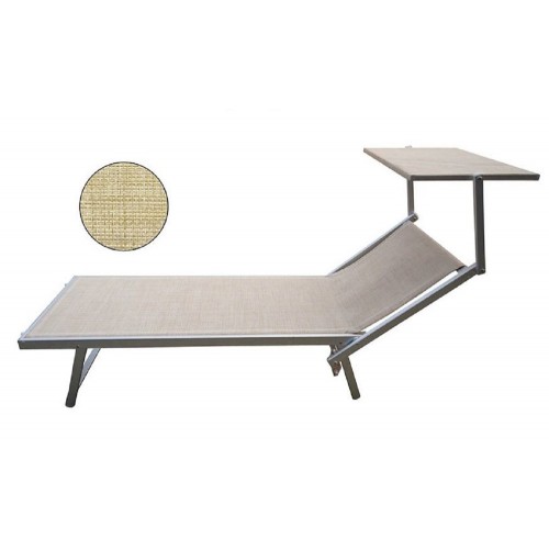 Lettino Mare Pieghevole Beige Leggero Alluminio Sole Stabilimento Spiaggia Prato