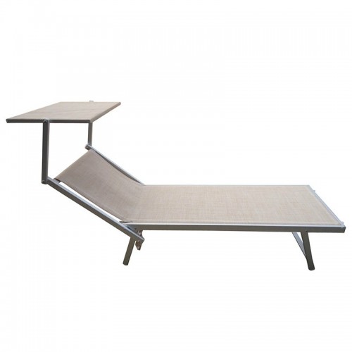 Lettino Mare Pieghevole Beige Leggero Alluminio Sole Stabilimento Spiaggia Prato
