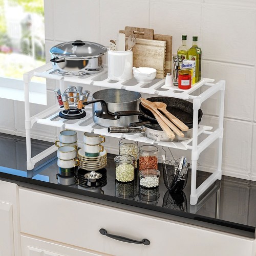 Scaffali 2 Ripiani Mensole Estensibili Cucina Bagno | BricoShop24