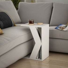 tavolino basso caffè da divano colore bianco, porta pc riviste