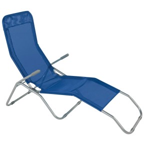 Lettino Mare Blu Sdraio Basculante Pieghevole Acciaio Spiaggia Relax da Giardino