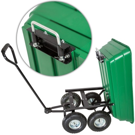 Carrello Portatutto 4 ruote Sterzanti Ribaltabile Carretto da Giardino Rimorchio