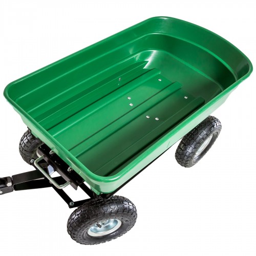 Carrello Portatutto 4 ruote Sterzanti Ribaltabile Carretto da Giardino Rimorchio