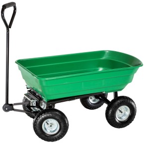 Carrello Portatutto 4 ruote Sterzanti Ribaltabile Carretto da Giardino Rimorchio 2