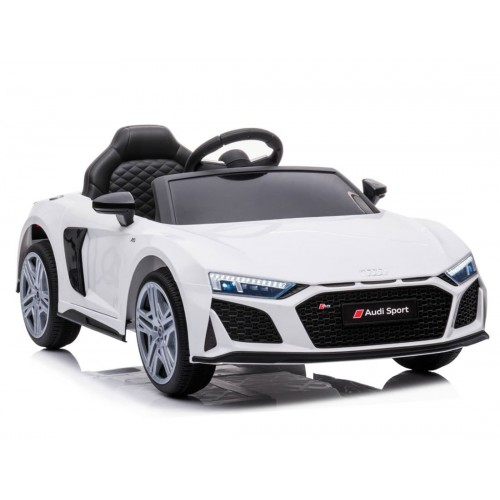 Macchina elettrica Audi R8 bianca a batteria 12 V con telecomando