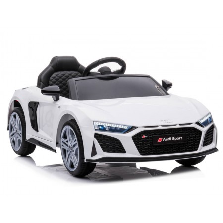 Macchina elettrica Audi R8 bianca a batteria 12 V con telecomando