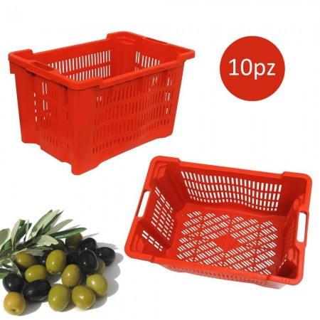 Cesta Raccolta Olive Frutta Verdura Cassa Forata Multiuso Cassetta Impilabile