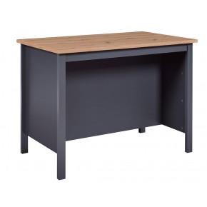Tavolo penisola in legno colore grigio e quercia 124x75 cm con ripiani removibili per infilare gli sgabelli alti 2