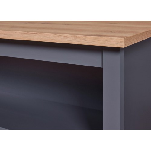 Tavolo Bar Alto Grigio Ripiani Bancone per Sgabelli da Cucina | BricoShop24
