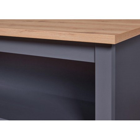 Tavolo Bar Alto Grigio Ripiani Bancone per Sgabelli da Cucina | BricoShop24