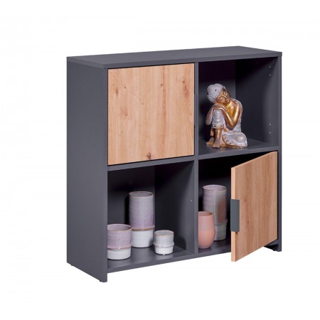 Mobile Libreria Grigia a Cubi con Ripiani Mensole a Giorno| BricoShop24