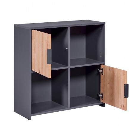 Mobile Libreria Grigia a Cubi con Ripiani Mensole a Giorno| BricoShop24