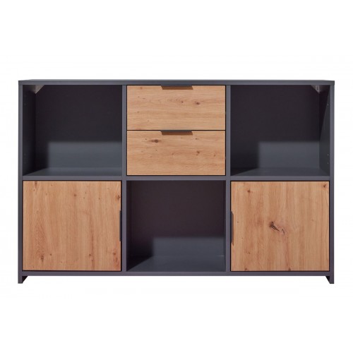 Mobile Libreria Grigia a Cubi 120 cm con Ripiani a Giorno| BricoShop24