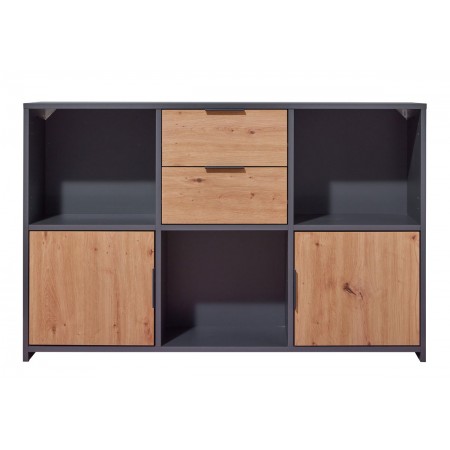 Mobile Libreria Grigia a Cubi 120 cm con Ripiani a Giorno| BricoShop24
