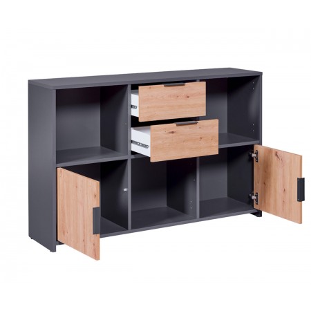 Mobile Libreria Grigia a Cubi 120 cm con Ripiani a Giorno| BricoShop24